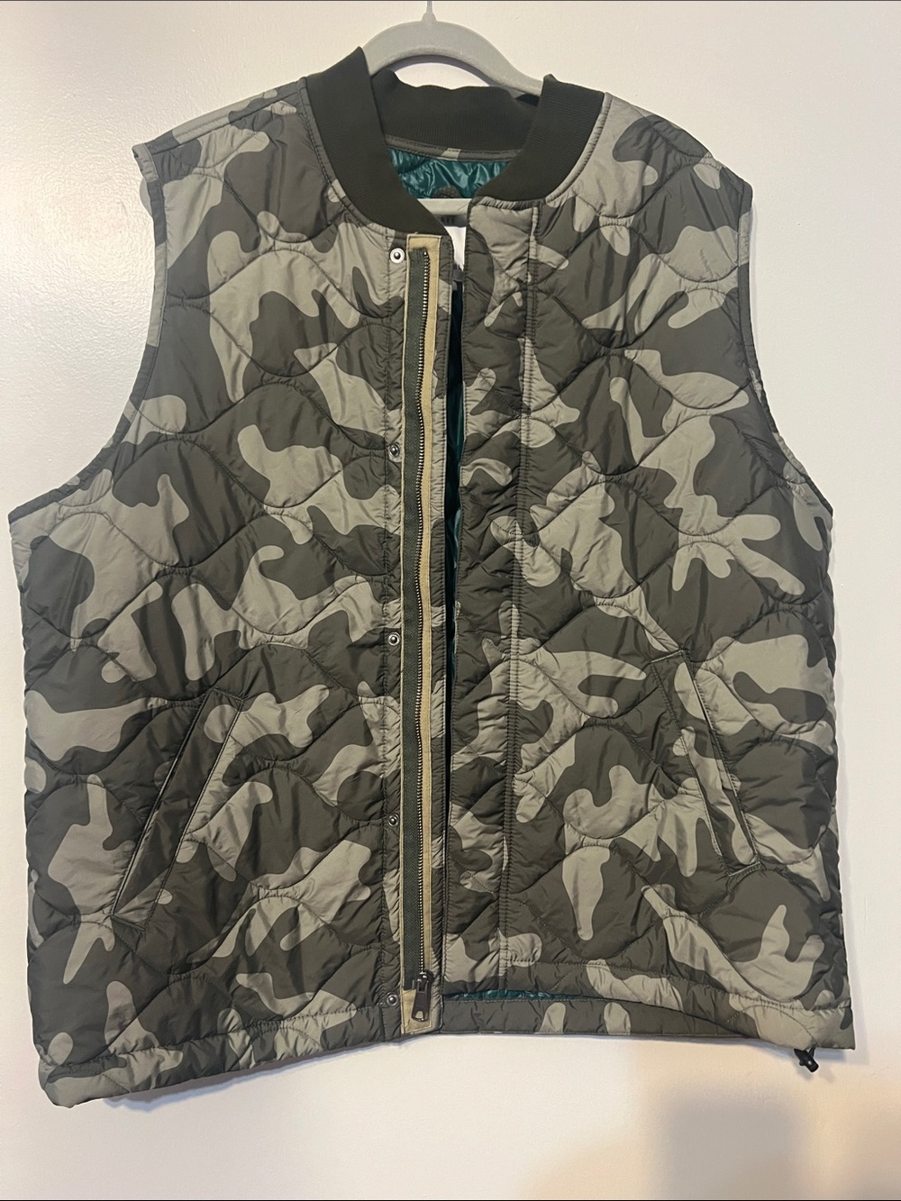 Quilted Camo Vest in Olive/Gray - Women's Layering Vest